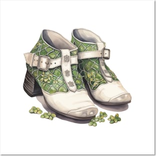 Watercolor St Patricks Day Shoes Posters and Art